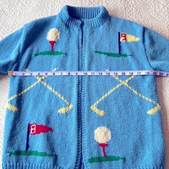 Vintage hand made knit gold cardigan size small - Picture 5 of 11